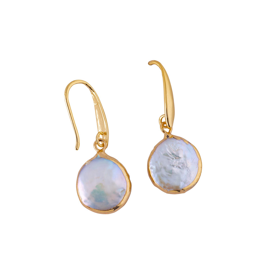 ocean springs small coin pearl drop earrings