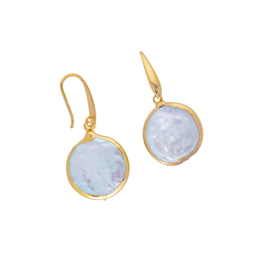 ocean springs large coin pearl drop earrings