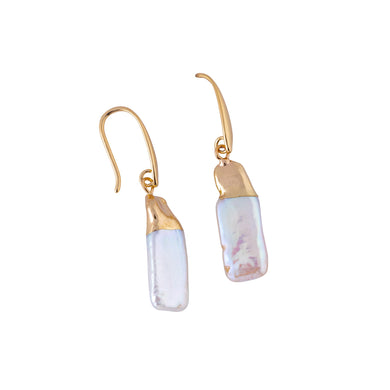 ocean springs rectangular pearl drop earring