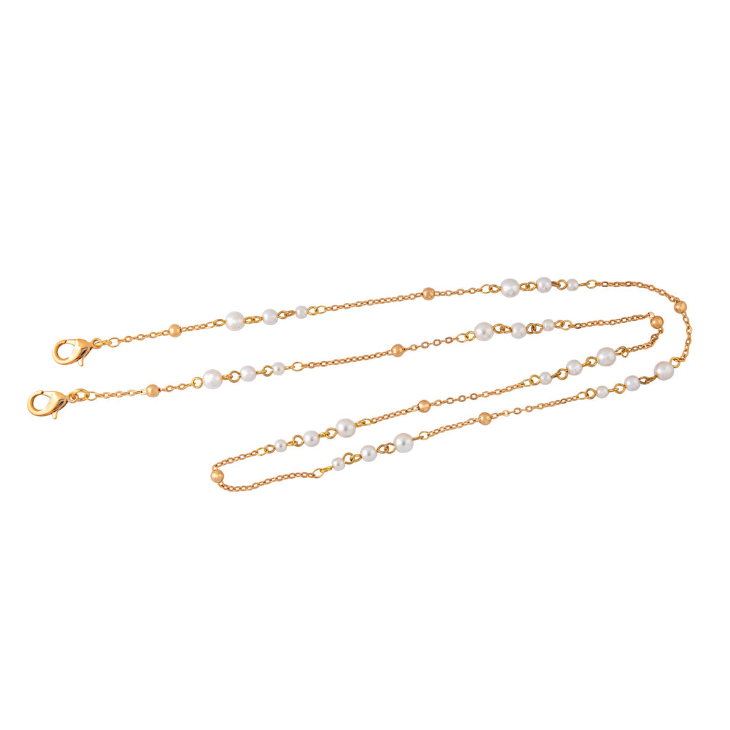 convertible mask chain glasses chain with faux pearls