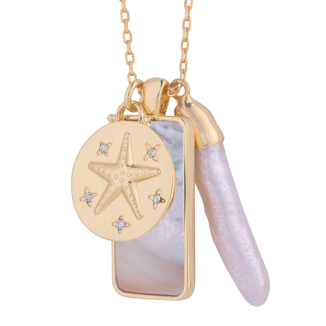 mantoloking charm necklace - mother of pearl