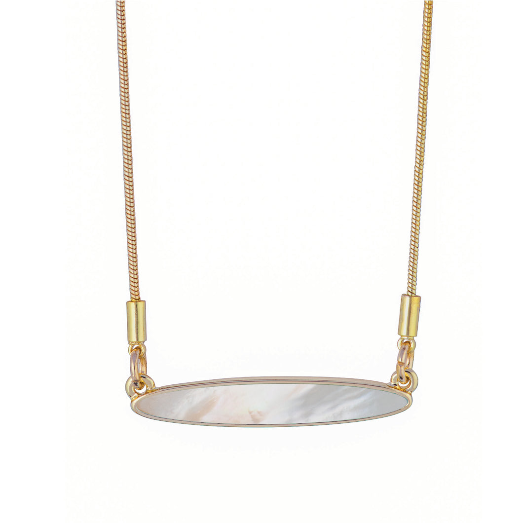 lavallette long board necklace mother of pearl