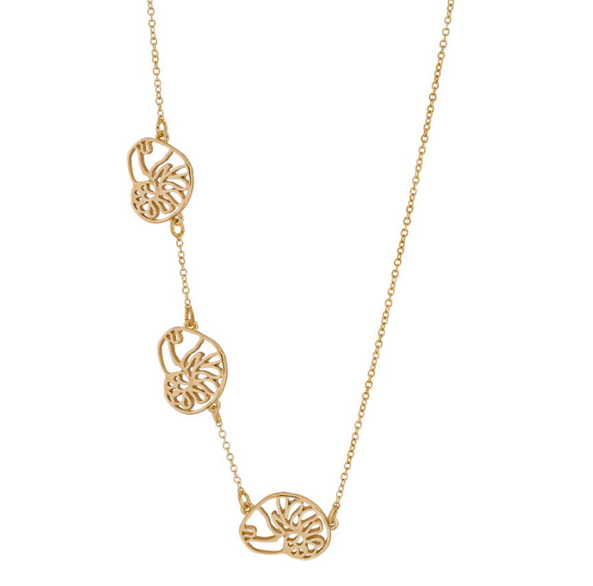 triple natica shell adjustable collar necklace